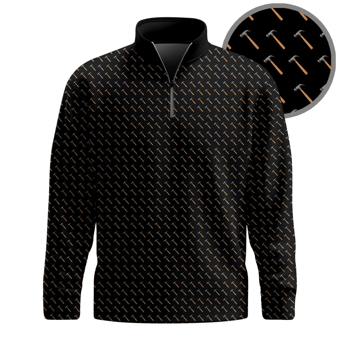 Black Hammer Pattern 2026  Men Quarter-zip Pullover