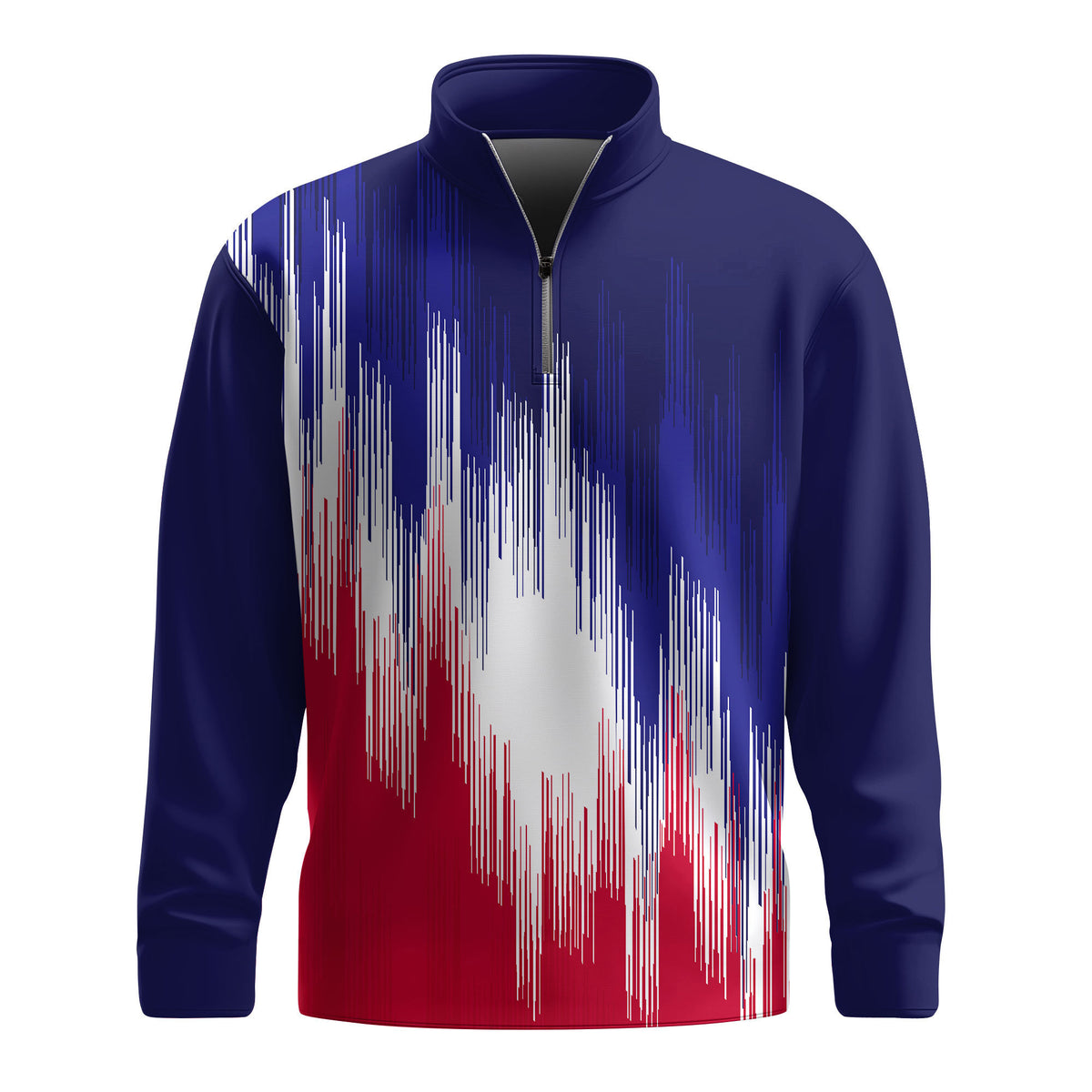 Blue Red White Sporty 2026  Men Quarter-zip Pullover
