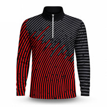 Circular Pattern Black Red 2027  Men Quarter-zip Pullover
