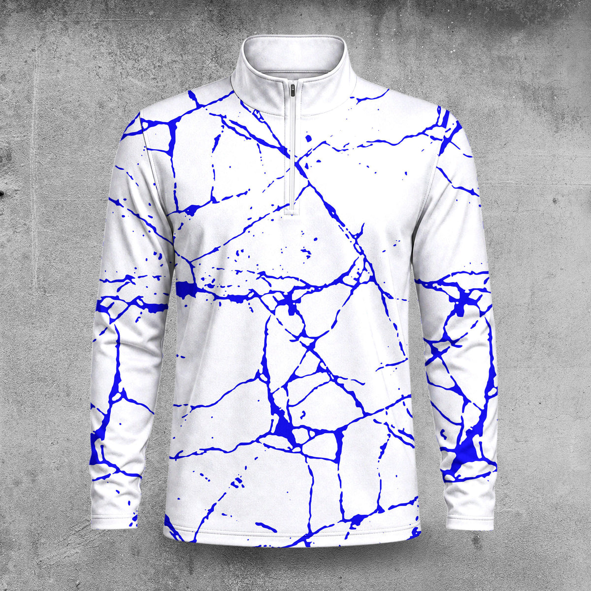 Blue Paint Flakes 2027  Men Quarter-zip Pullover
