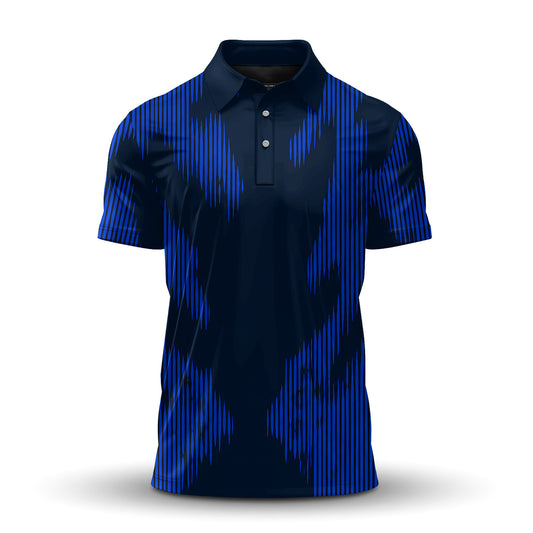 Dark Blue Camo  Men Polo Shirt