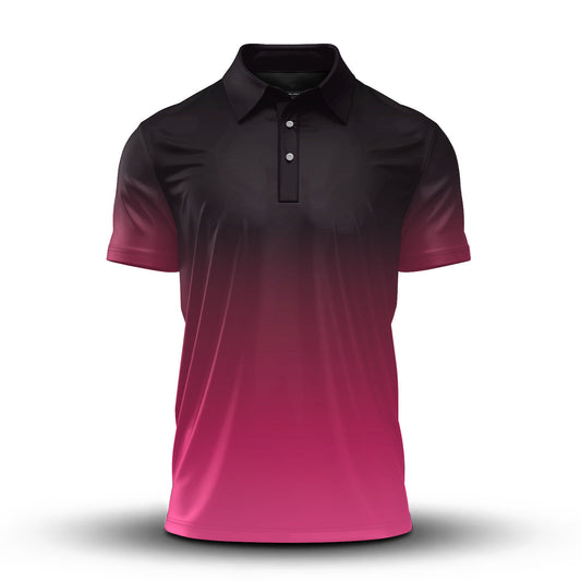 Dark Ombre Pink Men Polo Shirt
