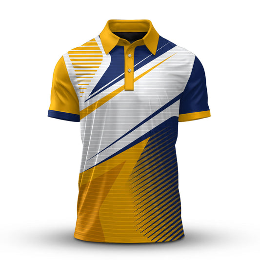 Blue Yellow White 2026  Men Polo Shirt