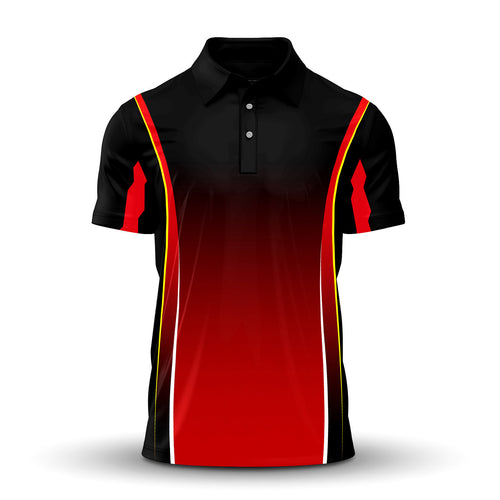 Ombre Black Red 2027  Men Polo Shirt