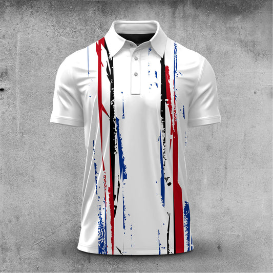 2026 White Black Blue Red Pattern Men Polo Shirt