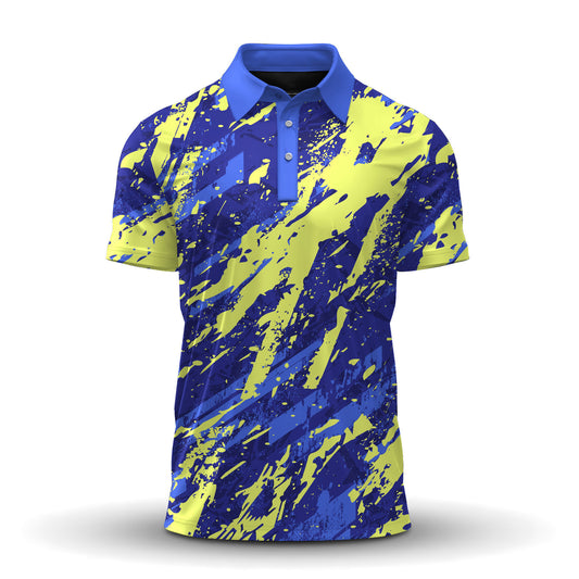 Loud Blue Neon Pattern  Men Polo Shirt