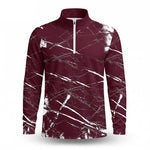 Dark Red  Men Quarter-zip Pullover