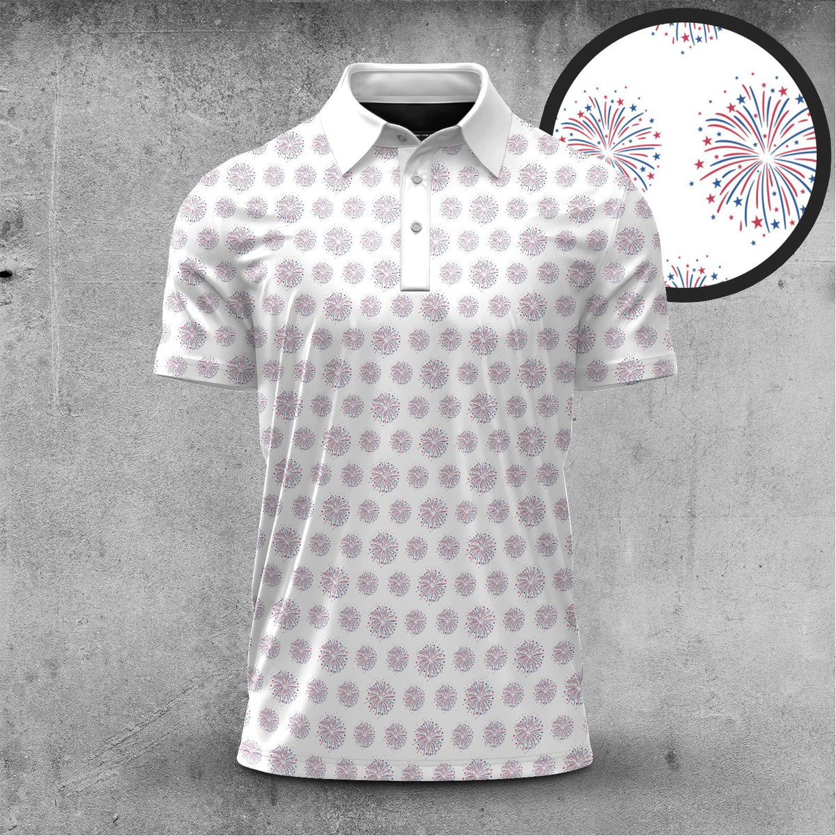 Firework Pattern Men Polo Shirt