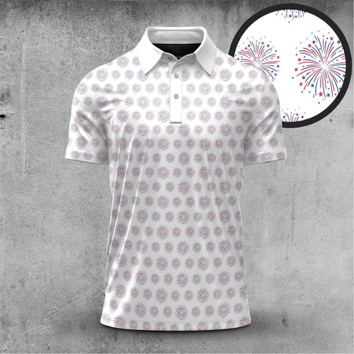 Firework Pattern Men Polo Shirt