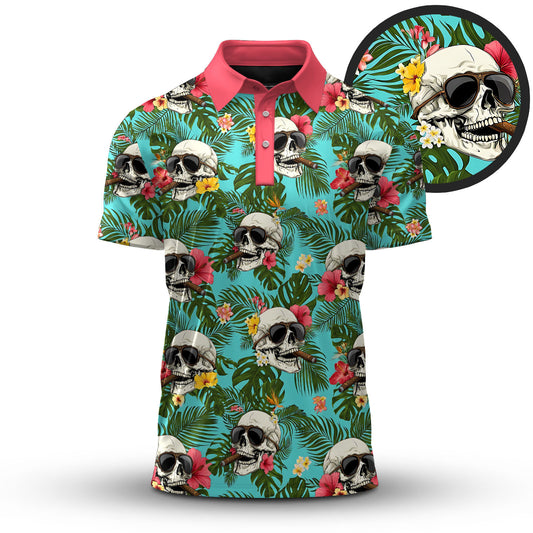 Smokin Skulls Golf Men Polo Shirt