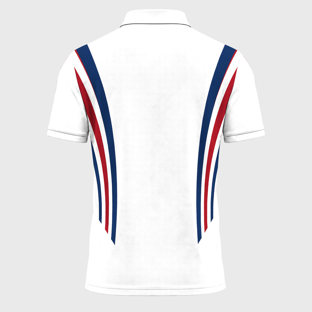 2026 Red Blue Lines White Men Polo Shirt