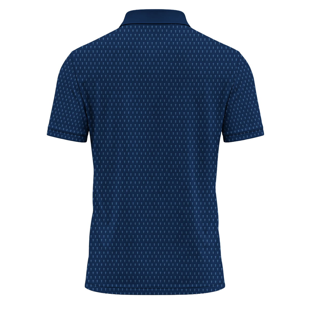 2027  Trophy Pattern Blue Men Polo Shirt