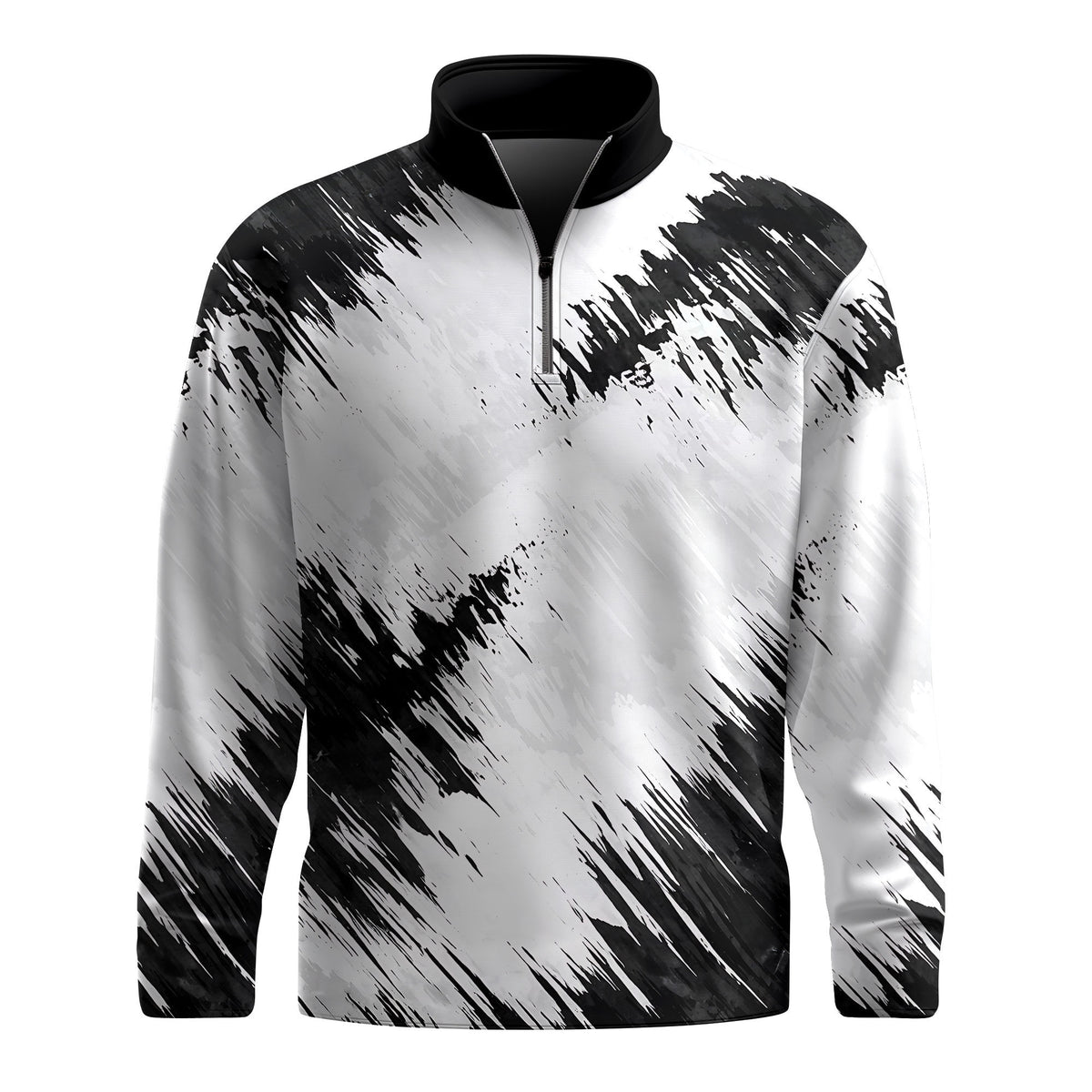 Black White Sporty 2026  Men Quarter-zip Pullover