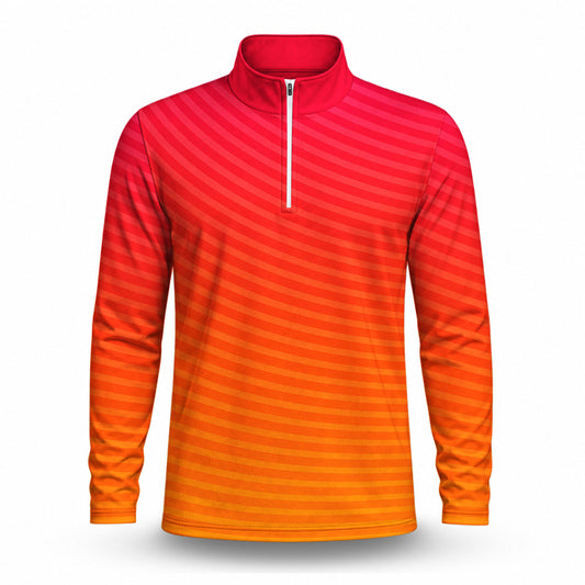 Pink Orange Circle Men Quarter-zip Pullover