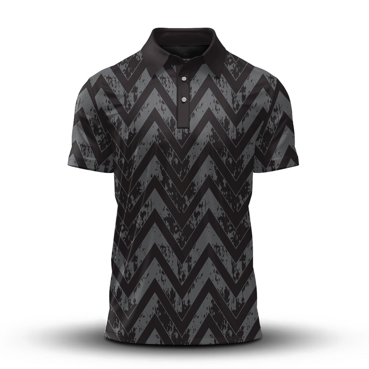 Black Grey Men Polo Shirt