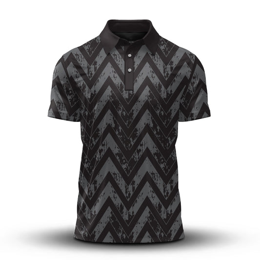 Black Grey Men Polo Shirt