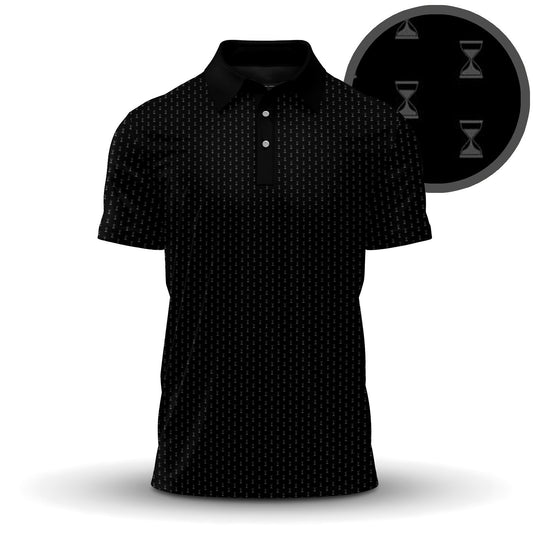 Hourglass Seamless Pattern Black Men Polo Shirt