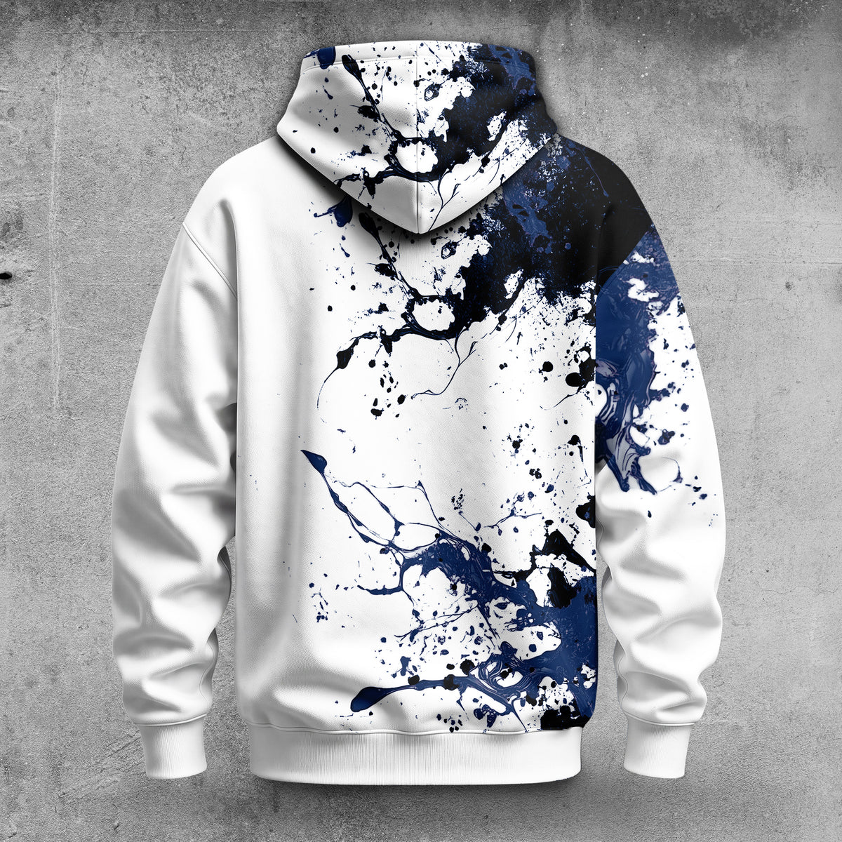 Blue Spilled Paint Color Men Hoodie