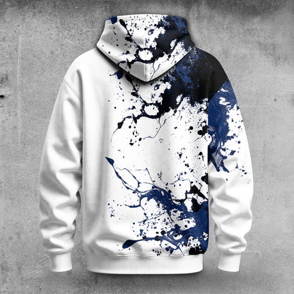 Blue Spilled Paint Color Men Hoodie