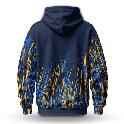Blue Yellow Color Stains Men Hoodie