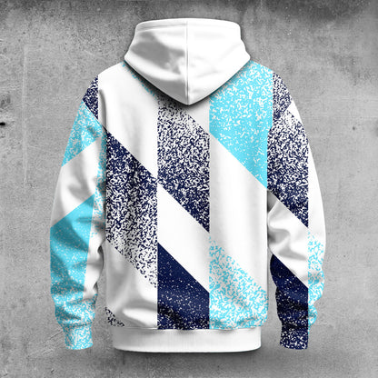Blue And White Pattern Men Hoodie