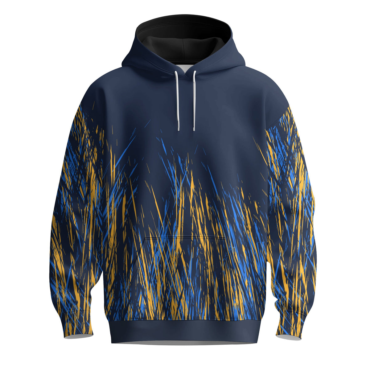 Blue Yellow Color Stains Men Hoodie