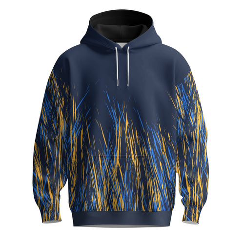 Blue Yellow Color Stains Men Hoodie