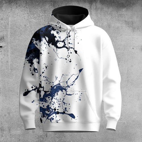 Blue Spilled Paint Color Men Hoodie