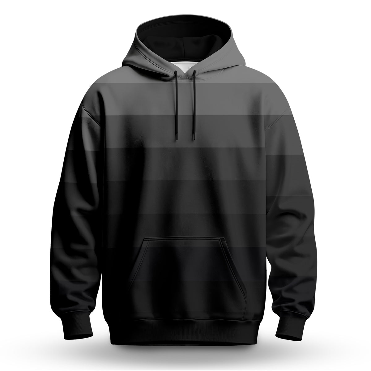 Black Horizontal Lines Gradient Men Hoodie