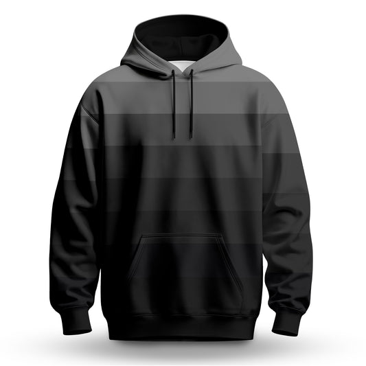 Black Horizontal Lines Gradient Men Hoodie