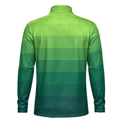 Horizontal Lines Gradient Men Quarter-zip Pullover