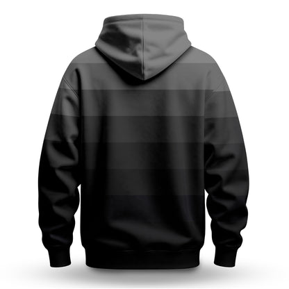 Black Horizontal Lines Gradient Men Hoodie