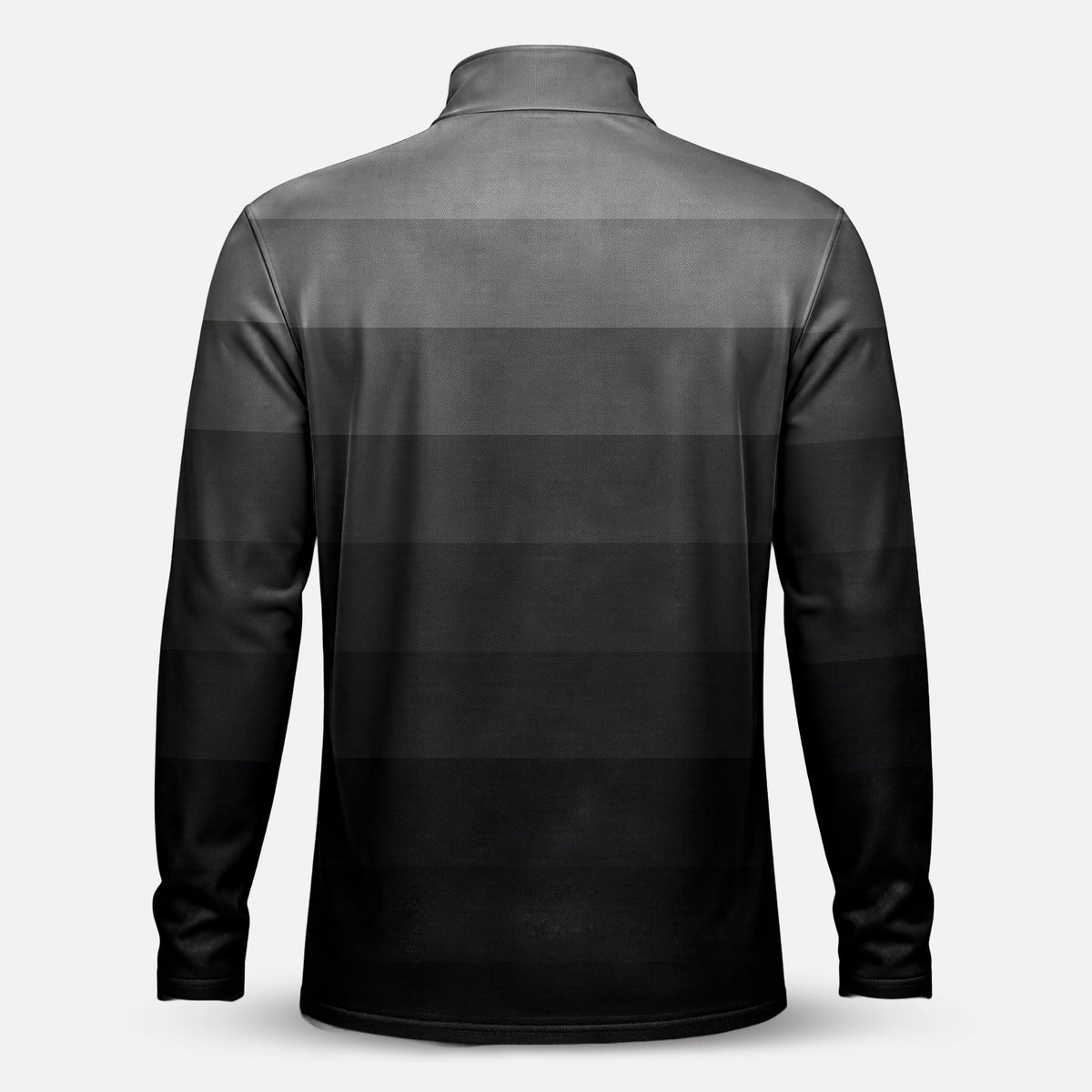 Black Horizontal Lines Gradient Men Quarter-zip Pullover