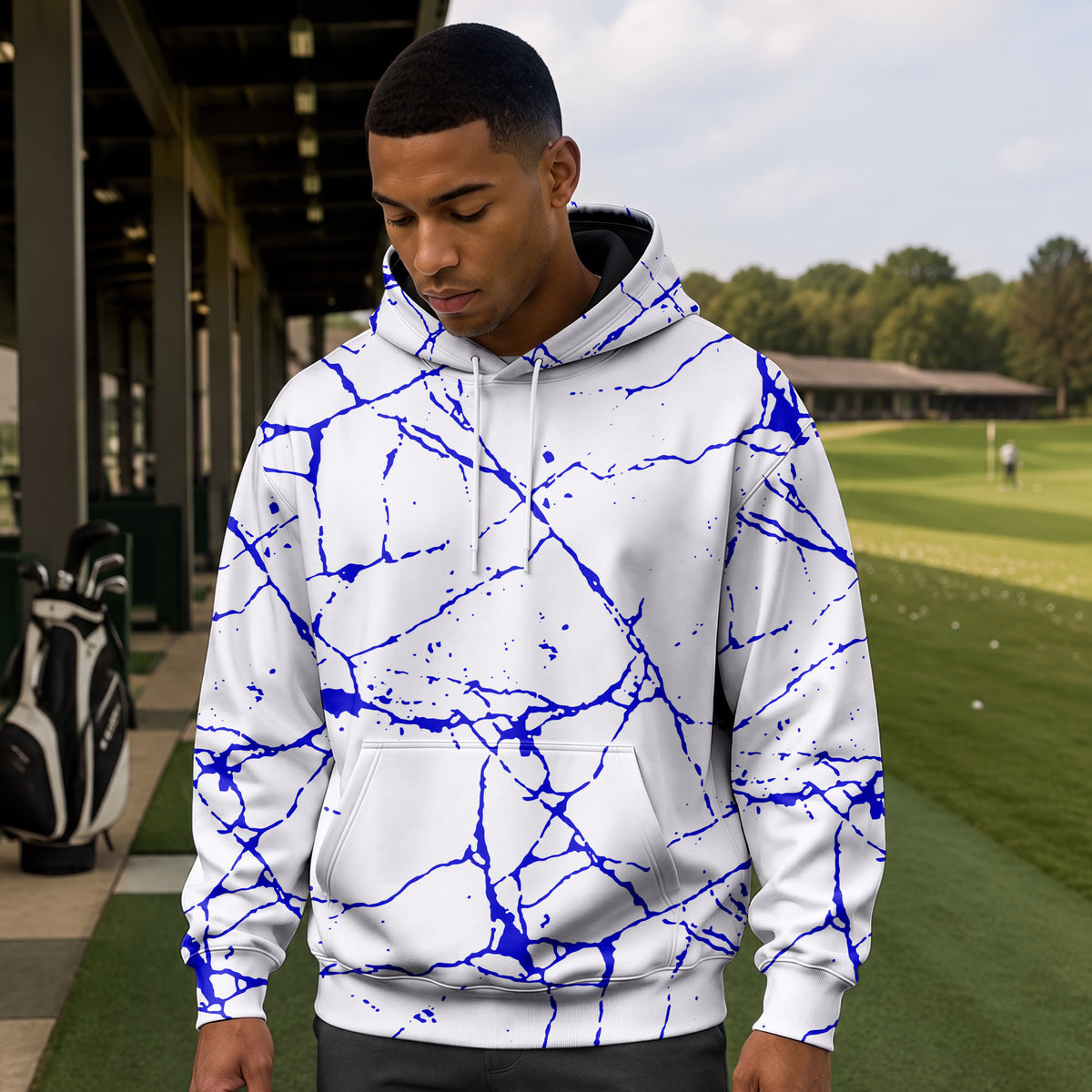 Blue Paint Flakes 2027  Men Hoodie