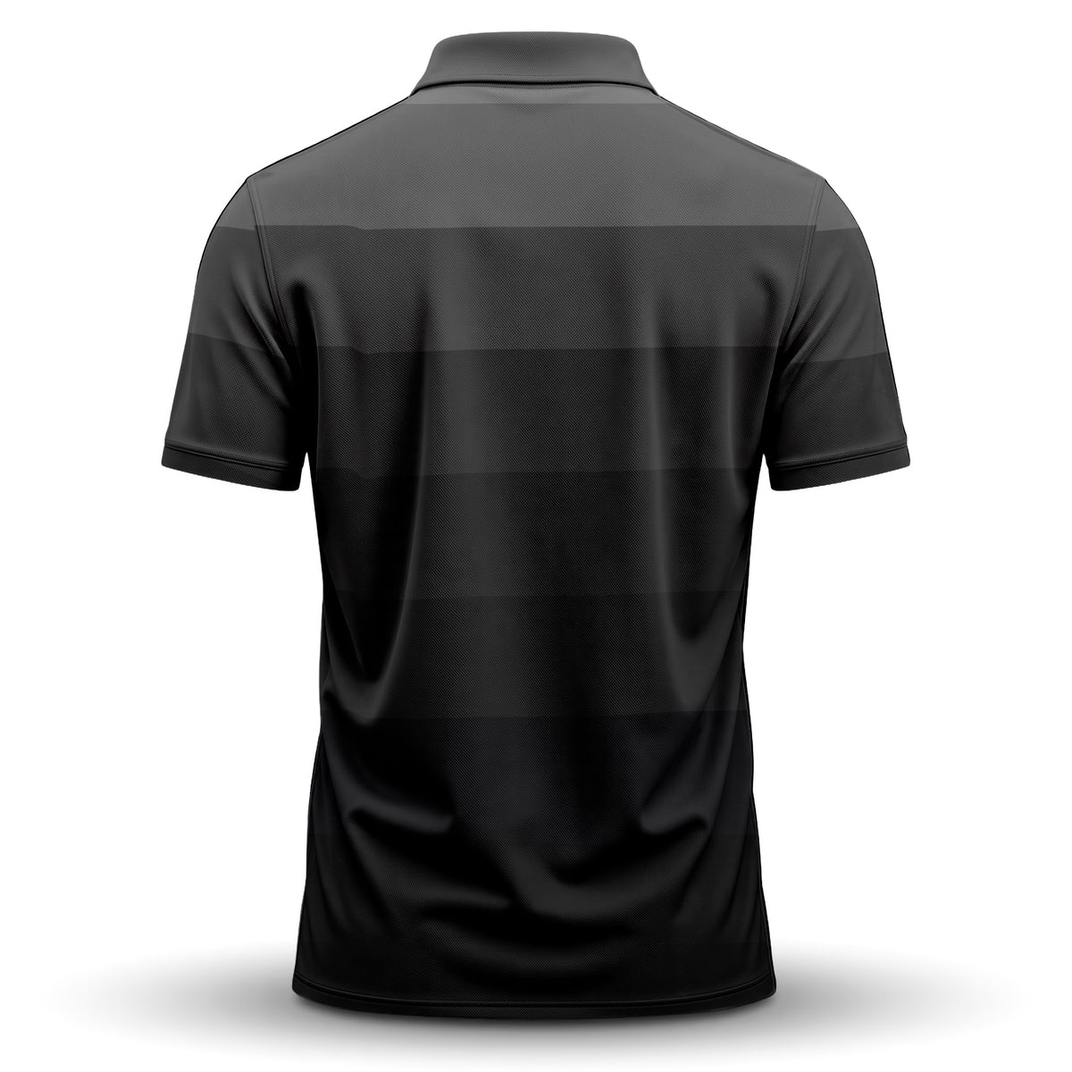 Black Horizontal Lines Gradient Men Polo Shirt